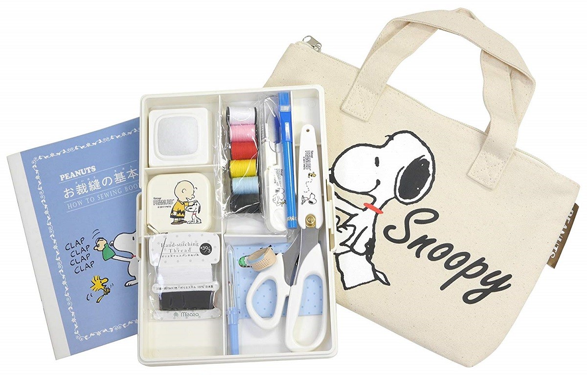  sewing set misasa Snoopy fastener bag tote bag type No.8568 stylish sewing set 