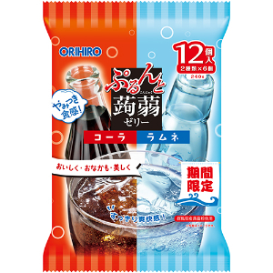 ORIHIRO ぷるんと蒟蒻ゼリーパウチ コーラ＋ラムネ 240g（20g×12個） × 12個の商品画像