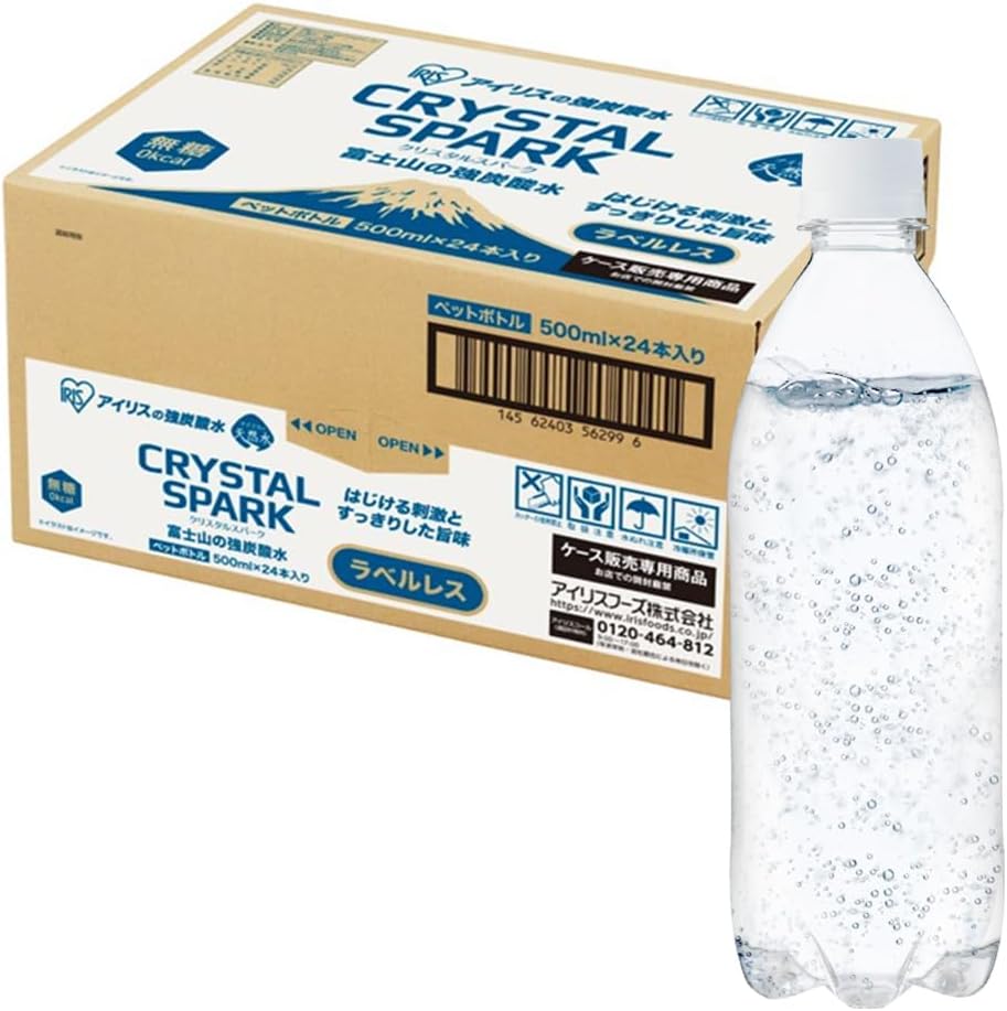 アイリス 富士山の強炭酸水 ラベルレス 500ml × 24本 ペットボトルの商品画像
