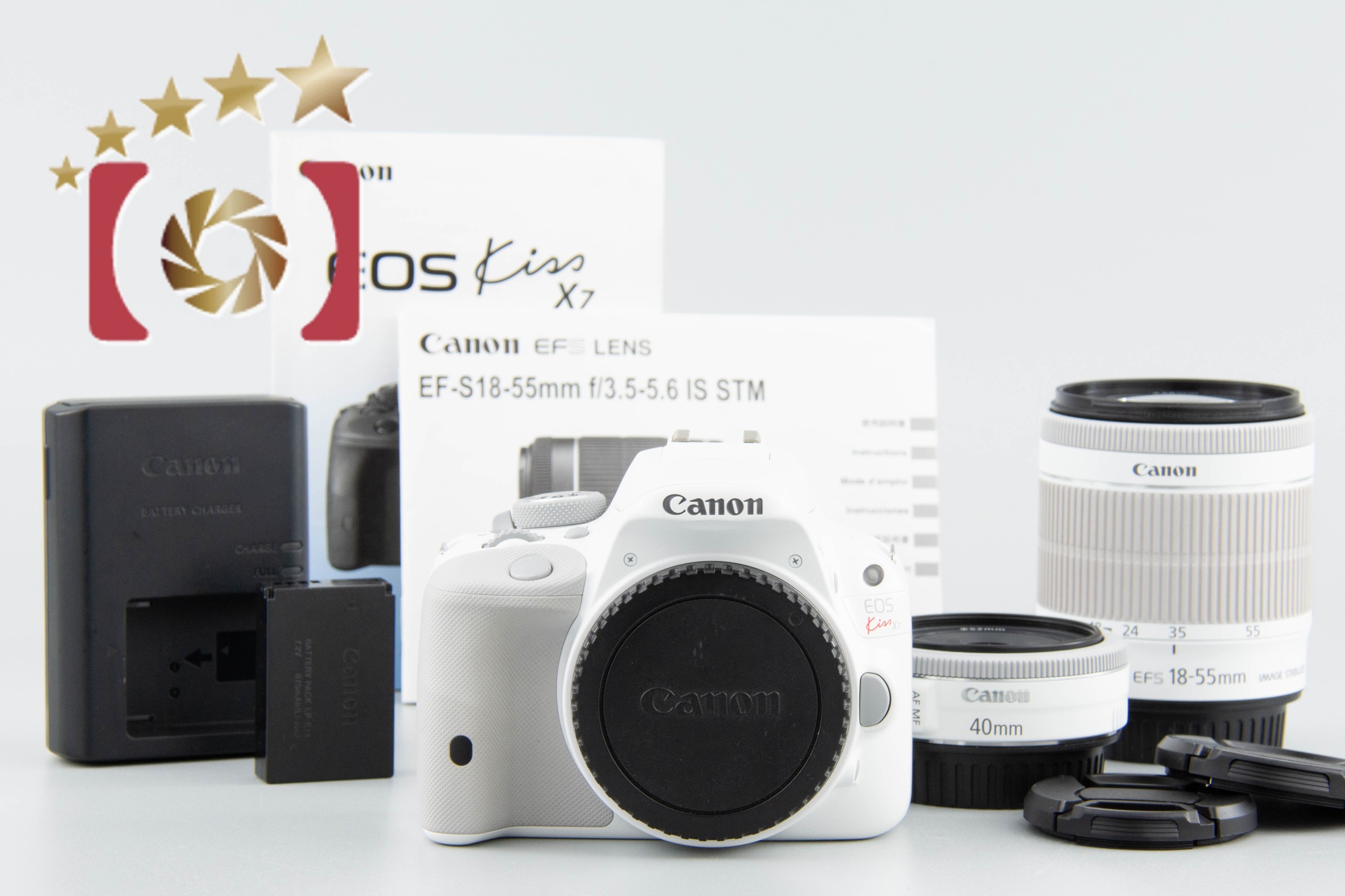 【全国送料無料】Canon EOS Kiss X7 おしゃれなホワイトカラー✨ 届いたらすぐに使えます✨ ダブルレンズ希望も相談ください♪　運転が不慣れな為、お近くまで来ていただけますと助かります✨ ズームレンズキット 一眼レフ キヤノン キャノン キヤノン（Canon） Canon EOS kiss X7 レンズキット ホワイト SDカード