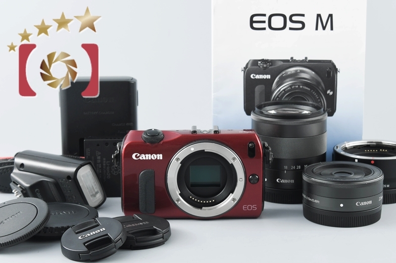 キヤノン EOS M ダブルレンズキット（レッド） ミラーレス一眼カメラ