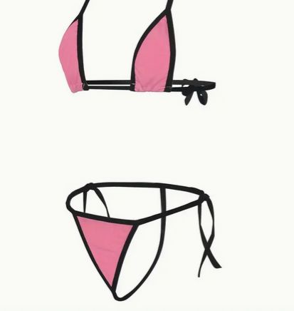  микро бикини яркий розовый sexy гонки выше дизайн bla& T-back 