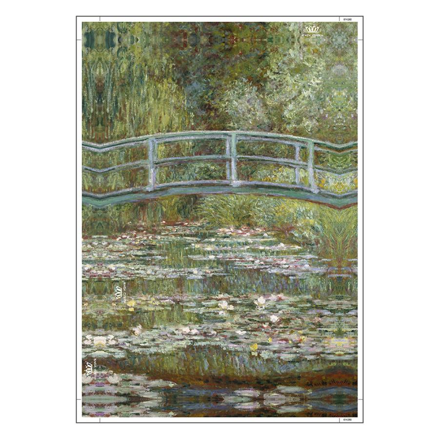  oil painting manner world name . width 30cm× length 42cmmone water lily. .. japanese . oil painting picture interior stylish ornament . fabric panel art panel 