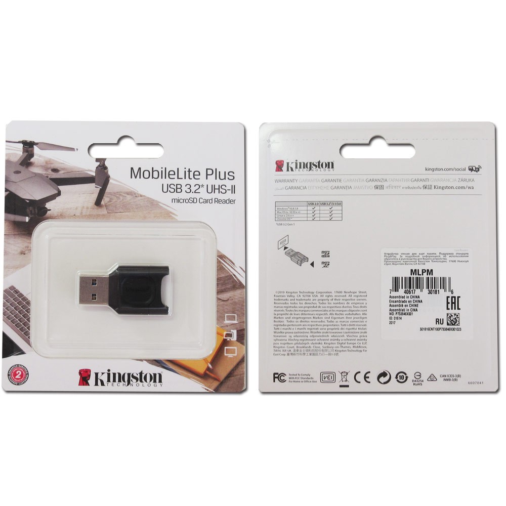  микро SD устройство для считывания карт USB3.2 Gen1 Kingston King камень microSDXC UHS-I 170MB/s и UHS-II 300MB/s соответствует за границей li tail MobileLite Plus MLPM *me