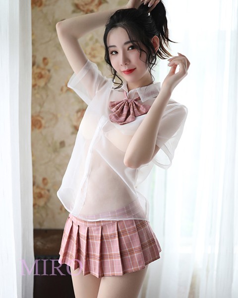  sexy Ran Jerry sailor suit cosplay see-through ribbon check pattern skirt short sleeves sexy underwear 