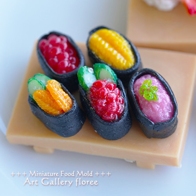 Miniature food армия . наматывать цельный type ( икра * морской еж * тунец, рубленный с листьями лука-батуна ) силикон mold миниатюра для . суши type sili конусообразный глина type полимерная масса для моделирования поток refloree