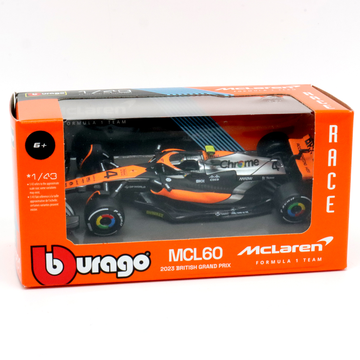 2023 ブラゴ 1/43 スケール マクラーレン MCL60 ランド ノリス モデルカー イギリスGP 模型 ミニチュア ミニカー F1 38087LN おもちゃのミニカーの商品画像