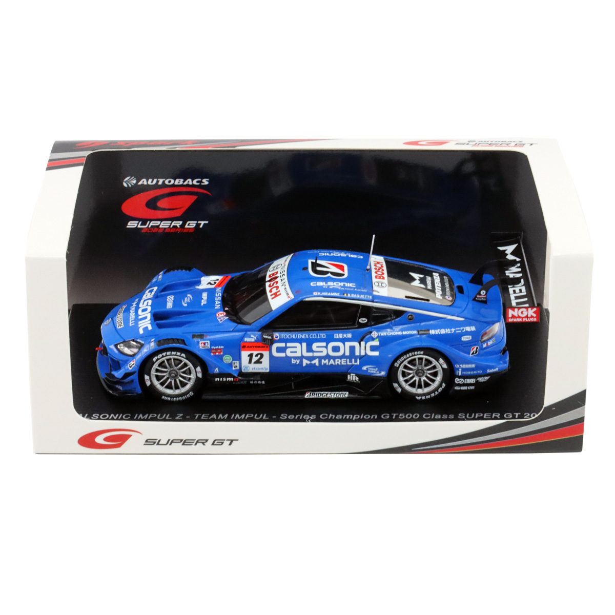 スパークモデル CALSONIC IMPUL Z #12 TEAM IMPUL Series Champion GT500 Class SUPER GT 2022 Kazuki Hiramine - Bertrand Baguette （1/43スケール SUPER GT SGT021） おもちゃのミニカーの商品画像