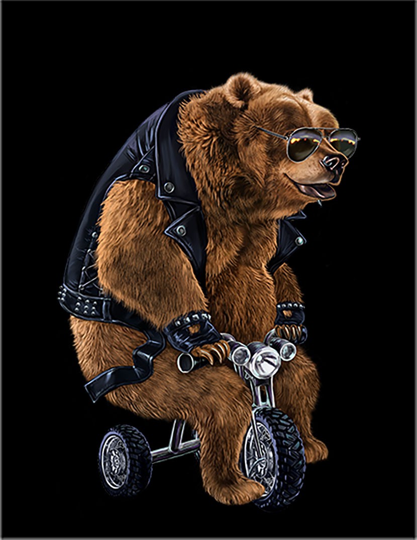 [ for bike ride punk . bear * bear ] postcard 