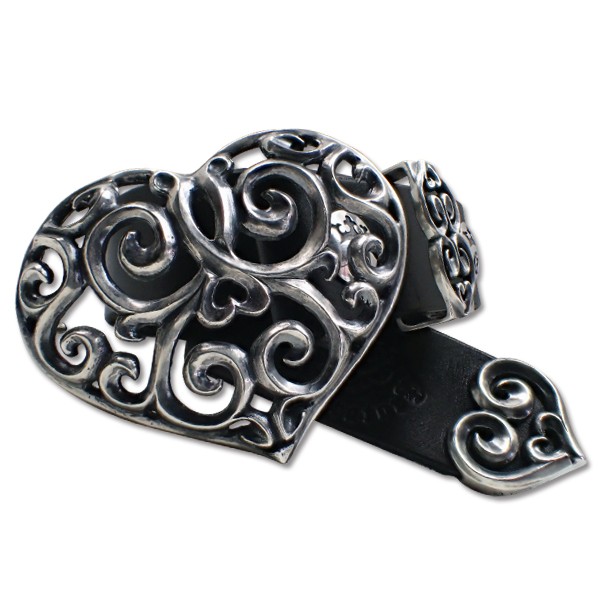 gabolato Lee / Gabor (GABORATORY) Heart belt buckle with Heart belt loop &amp; Heart belt chip 