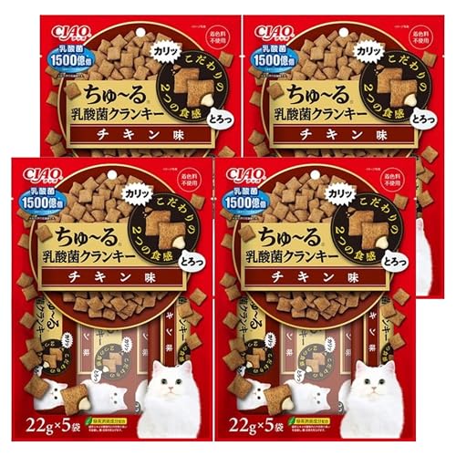 いなば チャオ CIAO ちゅ～る 乳酸菌クランキー チキン味 （22g×5袋）×4個