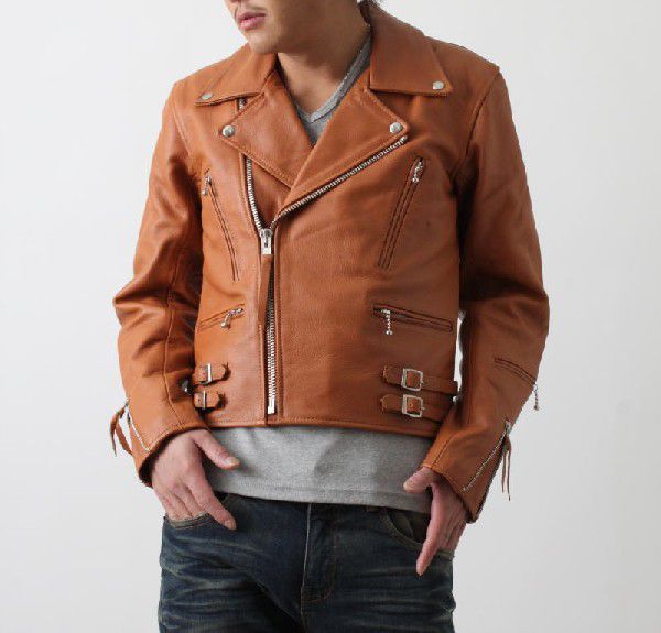  leather jacket men's leather jacket large size original leather UK type Double Rider's PB-1508