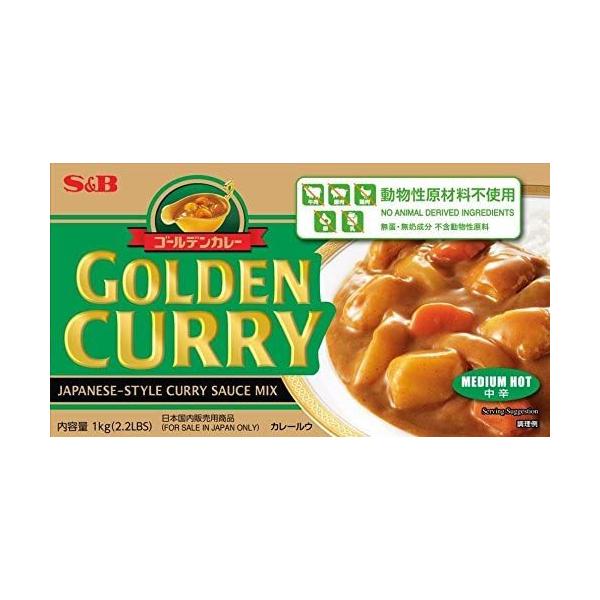 エスビー食品 エスビー食品 ゴールデンカレー動物性原材料不使用 中辛 1kg×1個 調味料 カレールーの商品画像