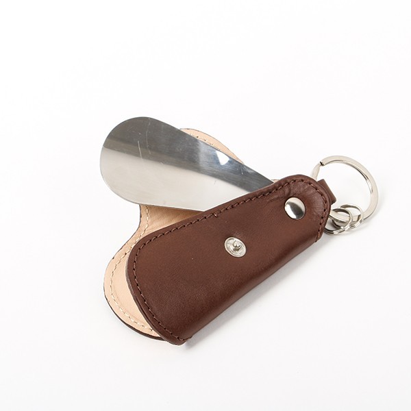  portable shoehorn men's original leather present Christmas name inserting shoe horn key ring key holder shoes bela compact Mini sliding type business 