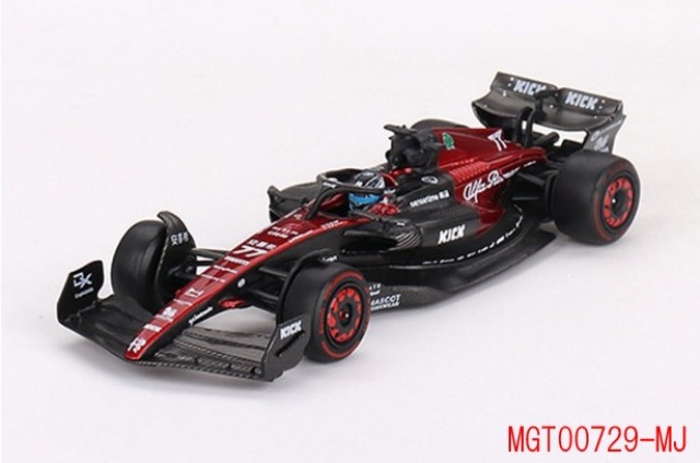 トゥルースケールミニチュアス アルファロメオ F1 C43 2023 #77 オーストラリアグランプリ Valtteri Bottas BP （1/64スケール ダイキャスト MINI GT MGT00729-MJ） おもちゃのミニカーの商品画像