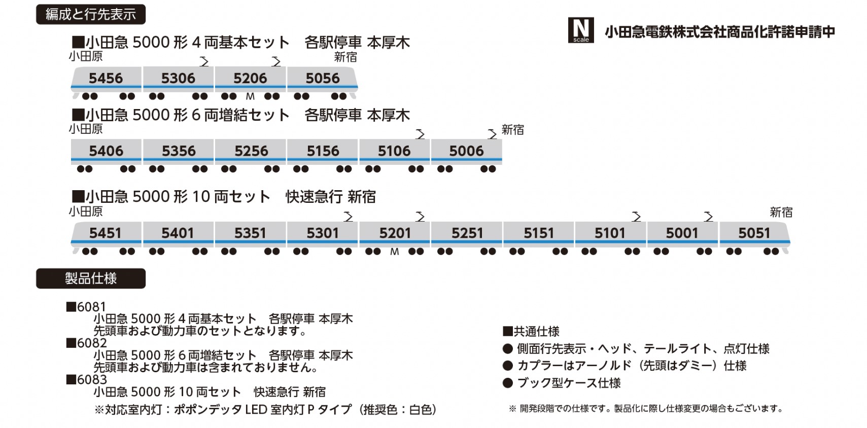 ポポンデッタ 小田急5000形10両セット 6083の商品画像