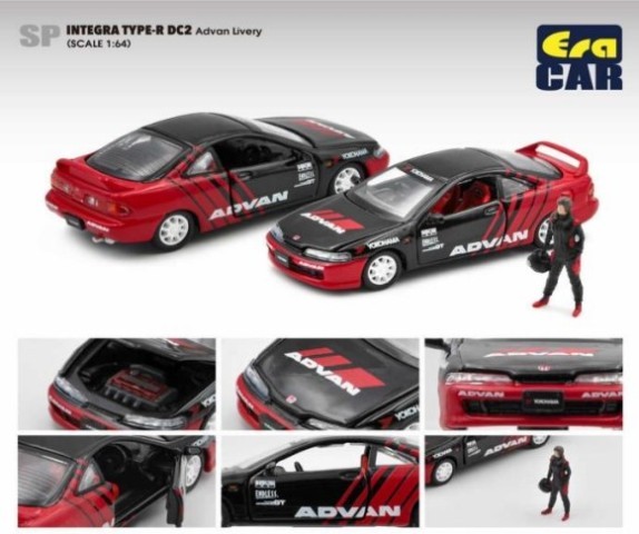 Era インテグラ タイプR 改　ADVAN ERA CAR HONDA Integra Type R DC2 Advan Livery （1/64スケール