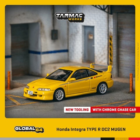 ミニカー Honda Integra Type R MUGEN Honda Integra TYPE R DC2 MUGEN Sunlight Yellow おもちゃのミニカー