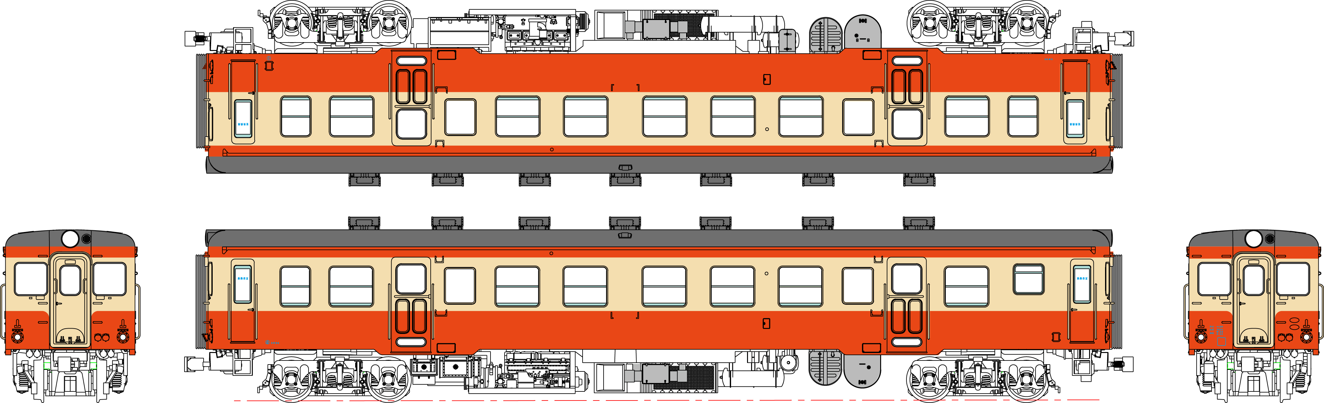 トラムウェイ トラムウェイ キハ20-200代（二段上昇窓）一般色、動力付 TW-K20C-M HOゲージのJR、国鉄車両の商品画像