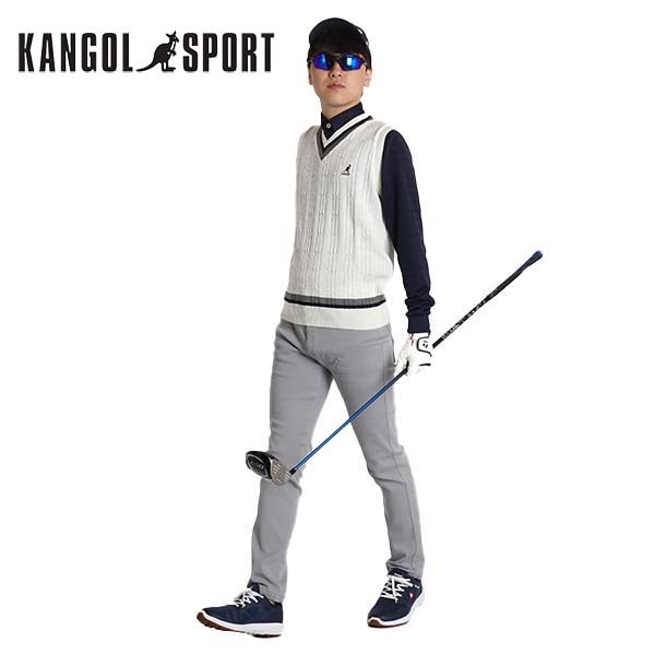  Golf wear men's the best knitted wool Golf V no sleeve stylish brand Kangol sport spring autumn made in Japan KANGOL SPORT KS2101