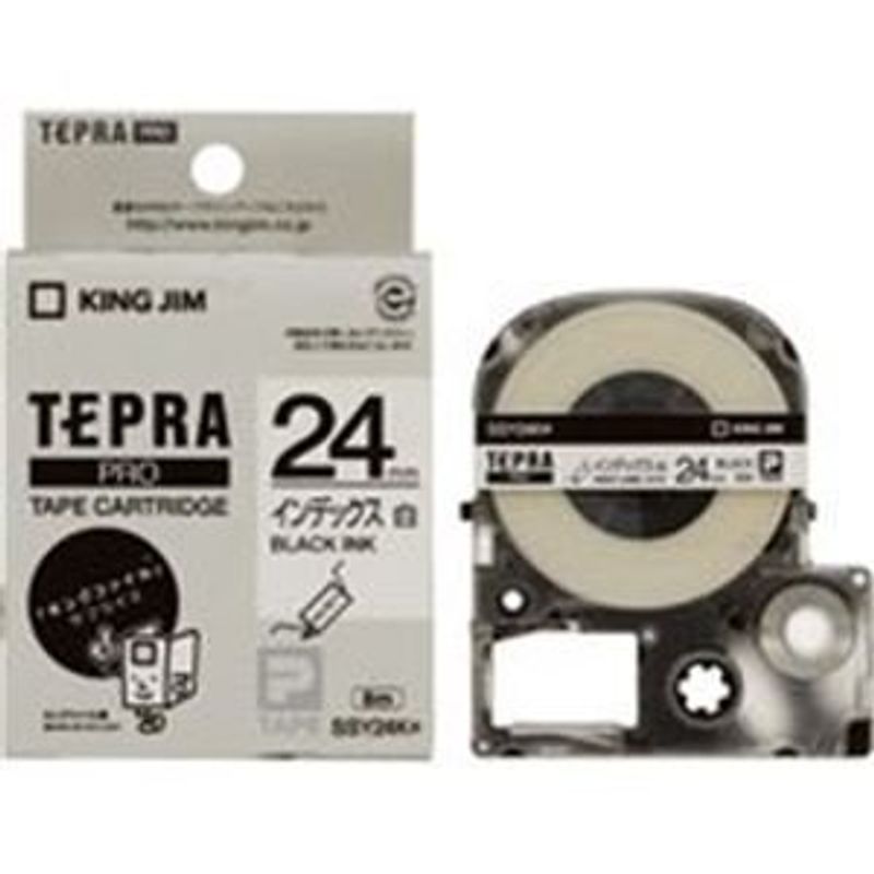 KING JIM テプラ PROテープカートリッジ インデックスラベル SSY24K 24mm （白・黒文字）×3個 テプラ TEPRA PRO ラベルプリンター、ラベルライターの商品画像
