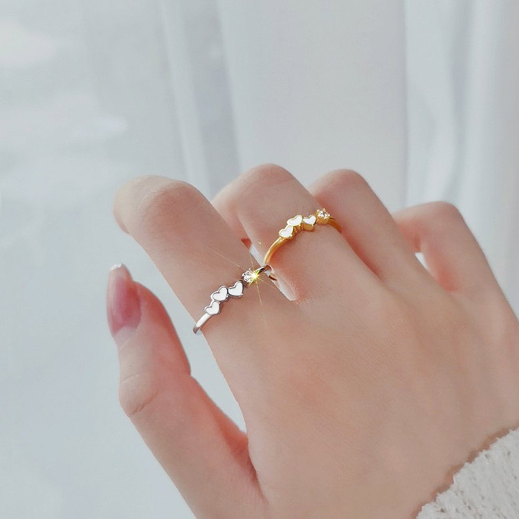  кольцо женский 3 полосный Heart кольцо C type кольцо CZ diamond металл аллергия соответствует отметка .. день рождения подарок 