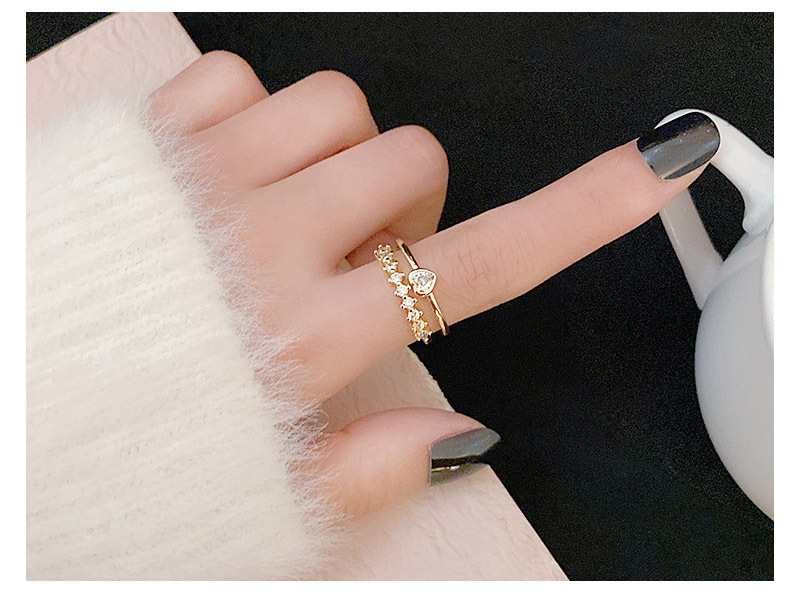  кольцо кольцо женский металл аллергия соответствует C type кольцо CZ diamond жемчуг двойной кольцо Heart симпатичный день рождения подарок 
