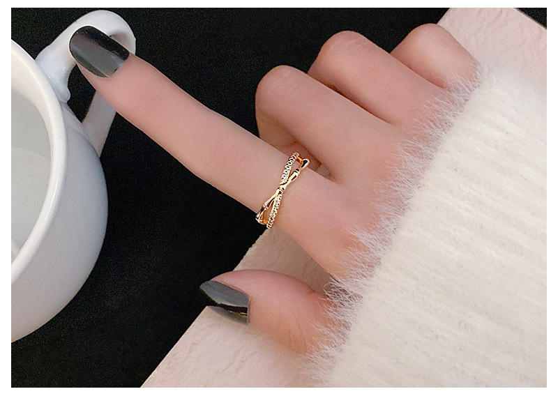  кольцо женский кольцо CZ diamond металл аллергия соответствует K18 покрытие Gold пересечение дизайн день рождения подарок 