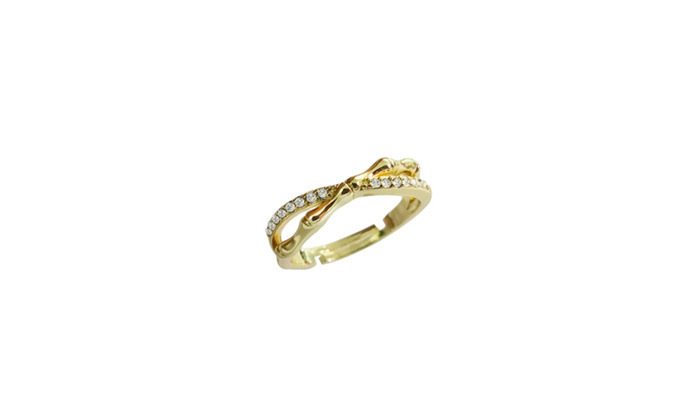  кольцо женский кольцо CZ diamond металл аллергия соответствует K18 покрытие Gold пересечение дизайн день рождения подарок 