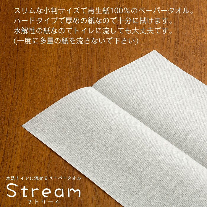 太洋紙業 水洗トイレに流せる ペーパータオル ストリーム 小判サイズ 1