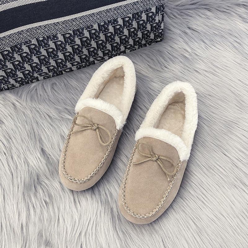  moccasin lady's fur stylish boa water-repellent anti-bacterial deodorization mouton dirt difficult protection against cold shoes .... warm boa ....