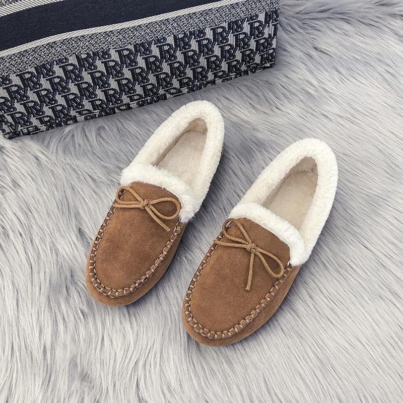  moccasin lady's fur stylish boa water-repellent anti-bacterial deodorization mouton dirt difficult protection against cold shoes .... warm boa ....