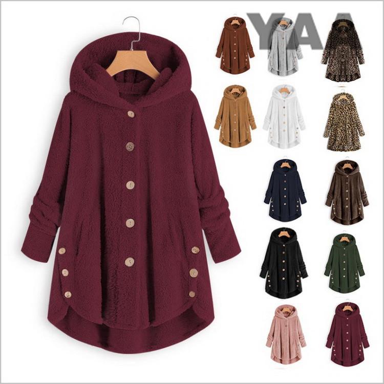  lady's fleece jacket jacket long coat boa coat .... warm with a hood . thick protection against cold spring autumn 