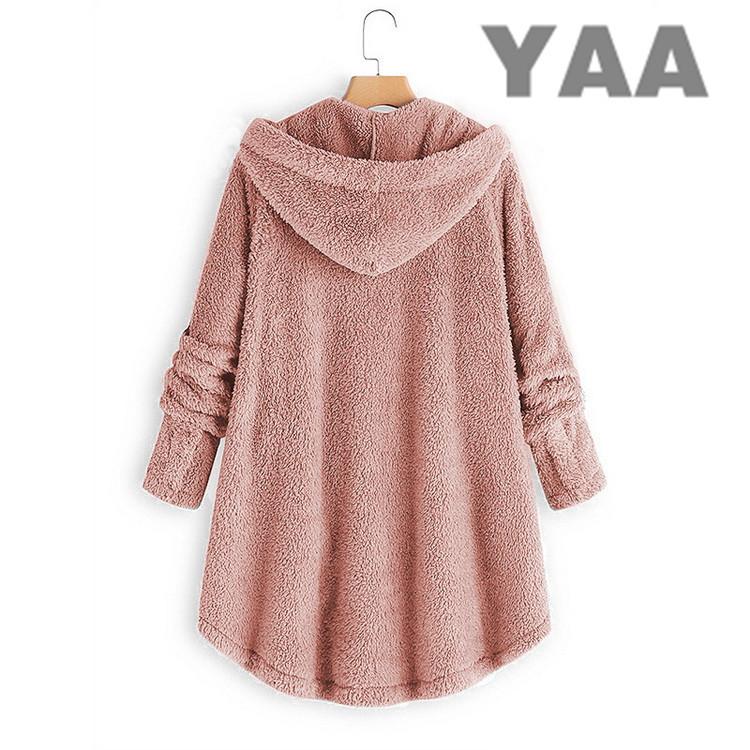  lady's fleece jacket jacket long coat boa coat .... warm with a hood . thick protection against cold spring autumn 