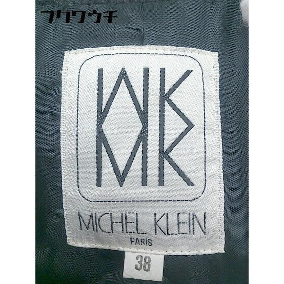 * MK MICHEL KLEIN M ke- Michel Klein длинный рукав пальто 38 серый * 1002799434409