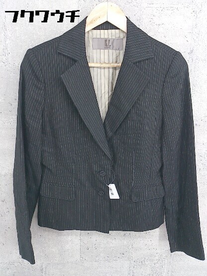 * Karl Lagerfeld Karl Rugger ferudo silk . stripe long sleeve jacket black lady's 