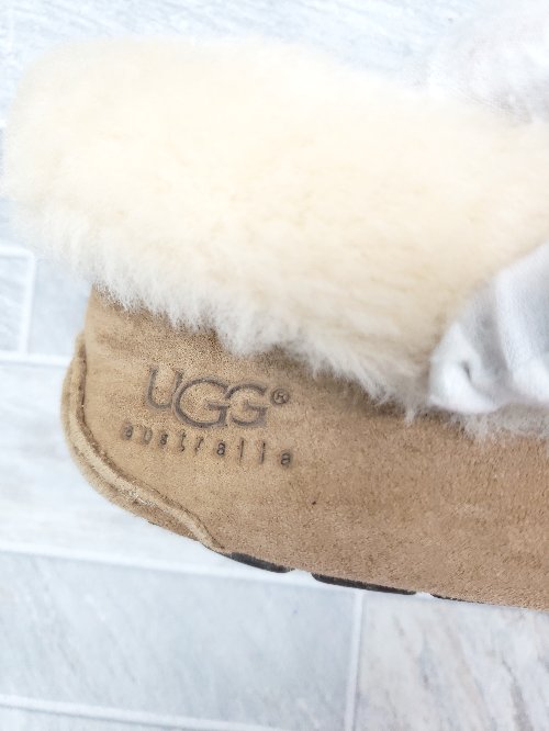 * UGG UGG 25.0cm corresponding boa moccasin shoes inscription none beige group men's P