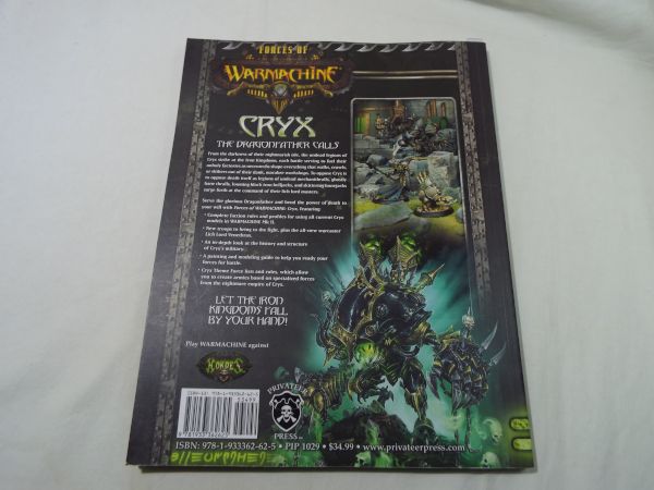  miniature game [ War machine FORCES OF WARMACHINE : CRYX] foreign book 2010 year issue . power explanation paint *mote ring guide 