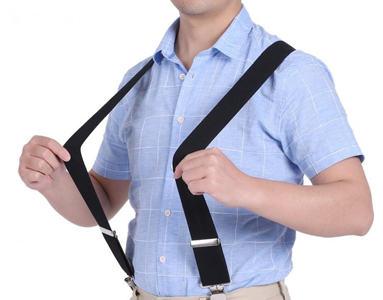  suspenders X type free size length 120cm width 5cm size adjustment possibility 4 point cease shoulder to charge decrease elasticity stylish Dance presentation musical performance . man and woman use X type black DMB04