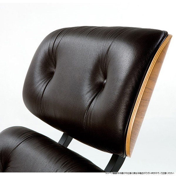  Eames chair ottoman. set walnut leather black Herman Miller Herman Miller 