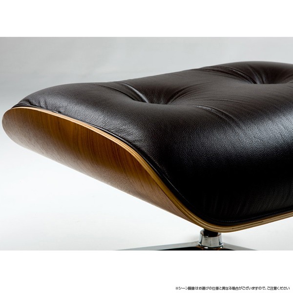  Eames chair ottoman. set walnut leather black Herman Miller Herman Miller 