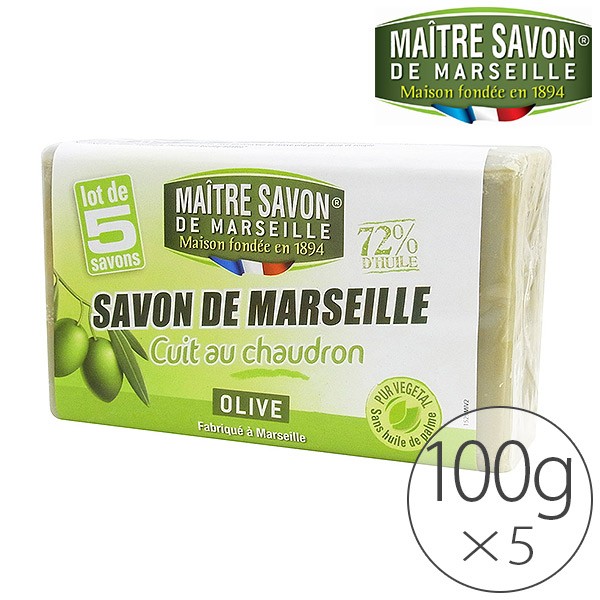 Maitre Savon de Marseille メートル・サボン・ド・マルセイユ サボン・ド・マルセイユ オリーブ 100g 5個セット×1 バスソープ、石鹸の商品画像
