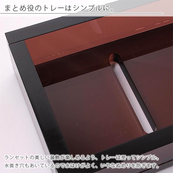 アクリルディスペンサーとトレーセット トレー「ランセット」バスディスペンサートレー3本用【ボトルホルダー
