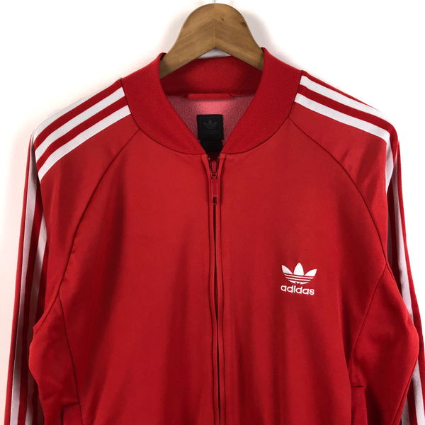 [ б/у одежда ] adidas Adidas Originals джерси спортивная куртка retro рукав линия оттенок красного мужской S [ б/у ] n052075