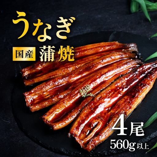 【ふるさと納税】国産 うなぎ蒲焼き 4尾 小サイズ ウナギ、鰻の商品画像