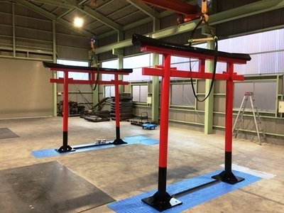 fu.... tax steel made torii interval .( approximately ) width 2.5m× interval .( approximately ) height 3.0m|. flat industry 200 year endurance option construction god . god amount . board turtle . stone .... Nara prefecture .. city 