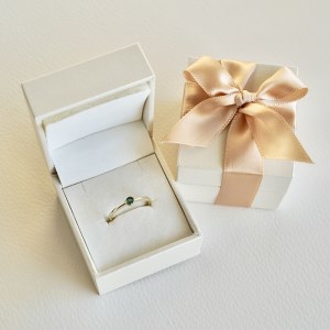 fu.... tax [ jewelry ]K10 yellow gold emerald one bead stone ring ring written guarantee attaching NR-1869 Yamanashi prefecture Koufu city 