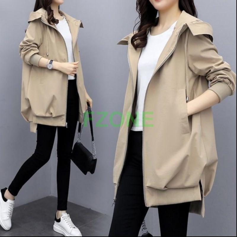  Mod's Coat lady's trench coat medium height military fastener with a hood . jacket feather woven outer spring autumn easy 