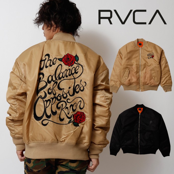 【 RVCA ルーカ 】 BALANCE ROSE MA-1 ジャケット メンズ ma1 