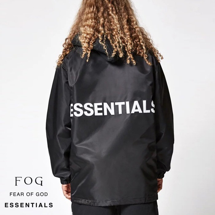 Fear of God FOG Essentials COACH JKT BLK エフオージーエッセンシャルズ メンズ コーチジャケット アウター  ナイロンジャケット